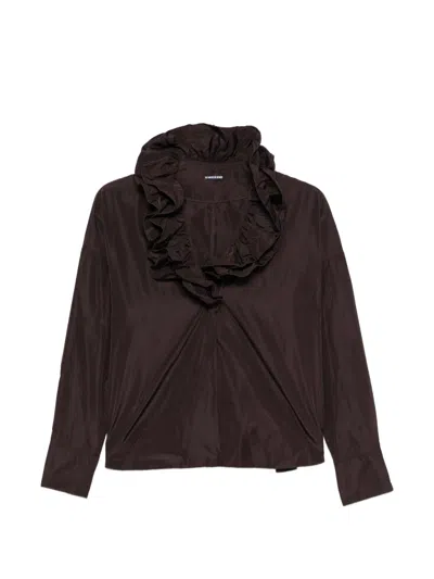 Susanne Bommer Bluse Mit Rüschen In Brown