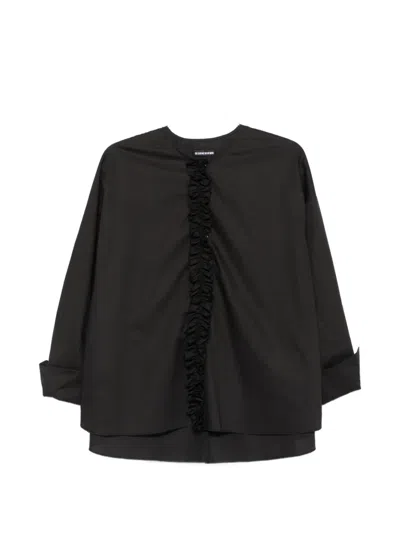 Susanne Bommer Ruffled Long-sleeve Shirt In Black