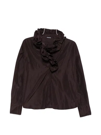 Susanne Bommer Ruffled Taffeta Blouse In Purple