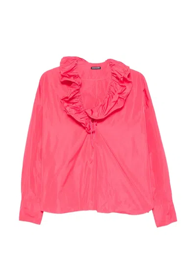 Susanne Bommer Ruffled Tie-fastening Blouse In Pink