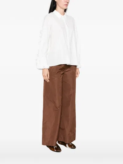 Susanne Bommer Ruffle-trim Long-sleeve Shirt In White