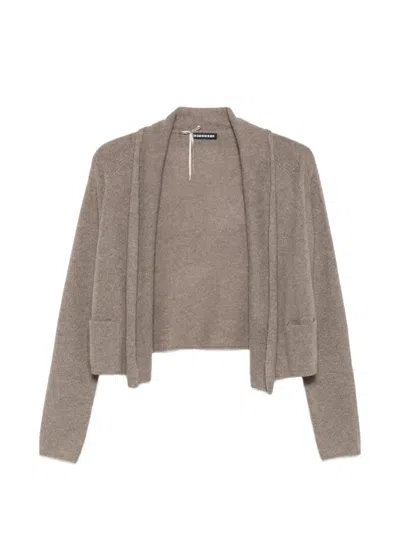 Susanne Bommer Shawl-collar Cropped Cardigan In Brown