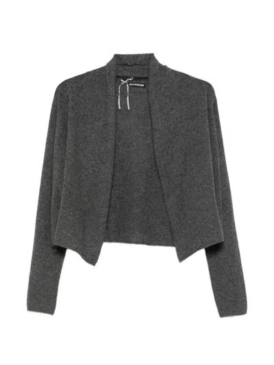 Susanne Bommer Shawl-collar Cropped Cardigan In Gray