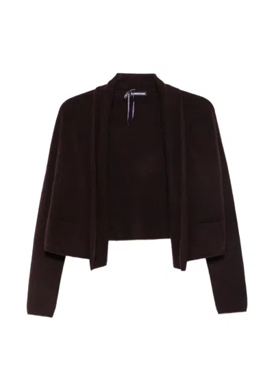 Susanne Bommer Shawl-collar Cropped Cardigan In Purple