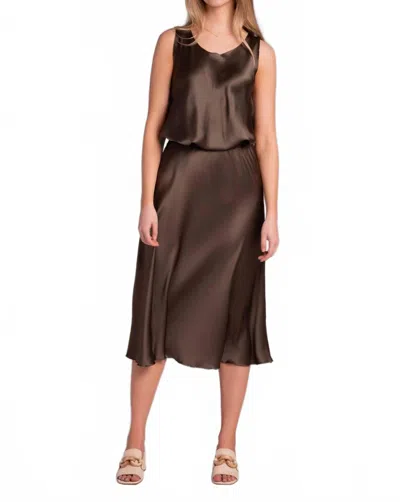 Susanne Bommer Silk Tank Top In Pale Olive In Brown