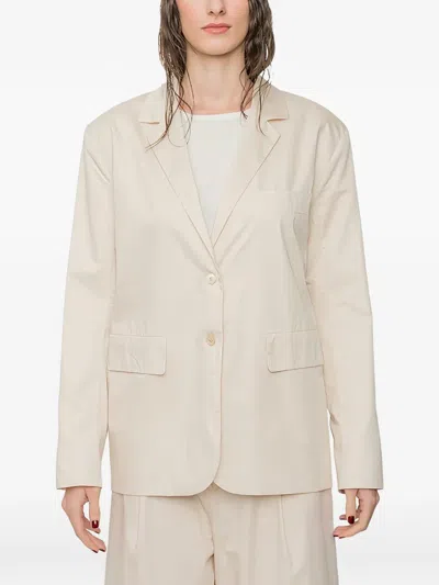 Susanne Bommer Single-breasted Cotton Blazer In Neutral
