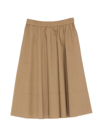 Susanne Bommer Swing Elasticated-waistband Midi Skirt In Brown