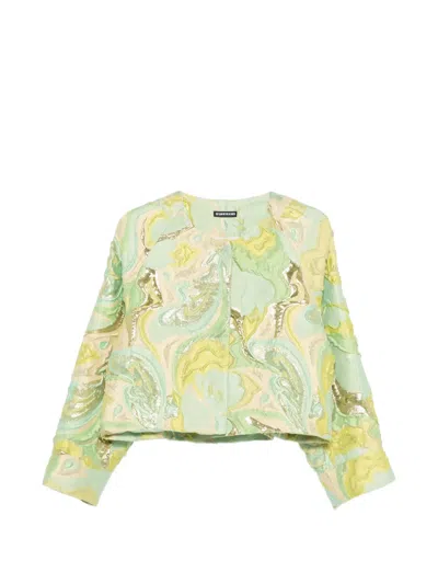 Susanne Bommer Swirl Pattern Jacket In Green