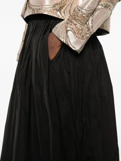 Susanne Bommer Taffetas Long Skirt In Black