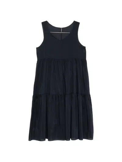 Susanne Bommer Tiered V-neck Midi Dress In Blue