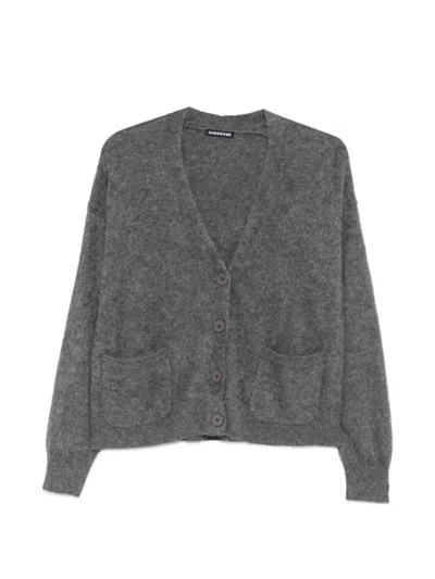 Susanne Bommer V-neck Patch-pocket Cardigan In Gray