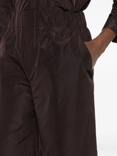 Susanne Bommer Wide-leg Taffeta Trousers In Burgundy