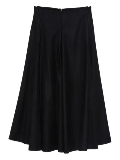 Susanne Bommer Women's A-line Design Cotton Midi Skirt In Blue