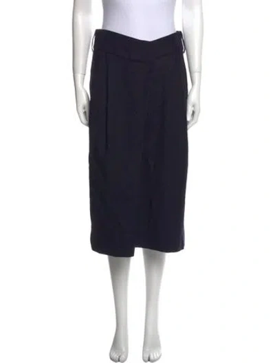 Pre-owned Susanne Bommer Wool Midi Length Skirt In Blue