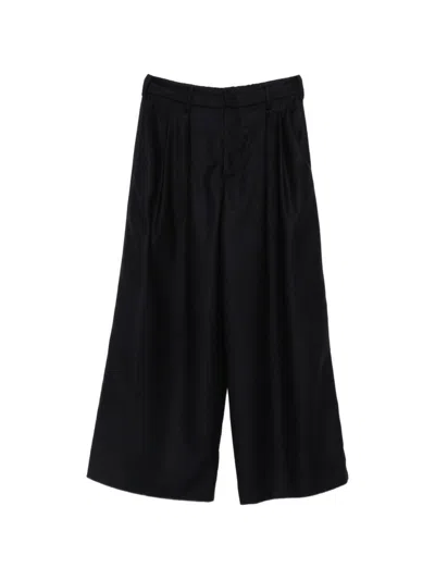 Susanne Bommer Wool Wide-leg Trousers In Blue