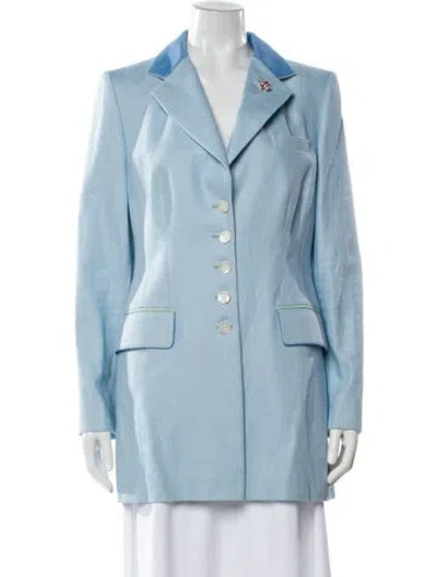 Pre-owned Susanne Spatt Linen Blazer In Blue