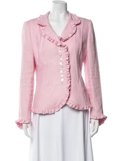 Pre-owned Susanne Spatt Linen Jacket In Pink