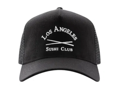 Pre-owned Sushi Club Men's  Lasc 5 Panel Trucker Hat In Black