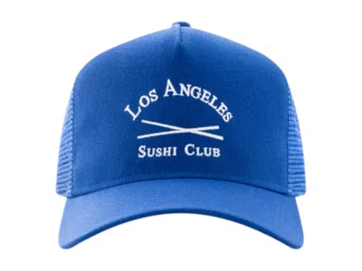 Pre-owned Sushi Club Men's  Lasc 5 Panel Trucker Hat In Blue