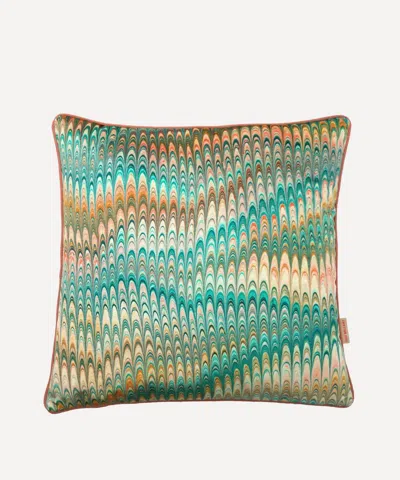 Susi Bellamy Marbled Saffron Velvet Square Cushion