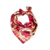 Susi Bellamy Women's Pink / Purple / Red Autumn Rose Marbled Square Silk Satin Scarf In Pink/purple/red