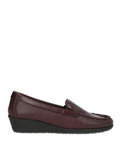 Susimoda Woman Loafers Burgundy Size 6 Leather In Red