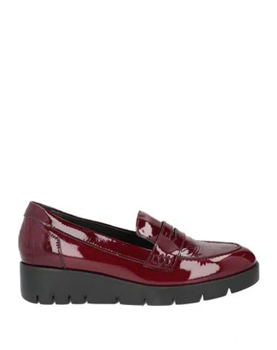 Susimoda Woman Loafers Burgundy Size 8 Leather In Red