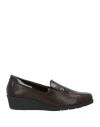 Susimoda Woman Loafers Dark Brown Size 11 Leather, Textile Fibers In Brown
