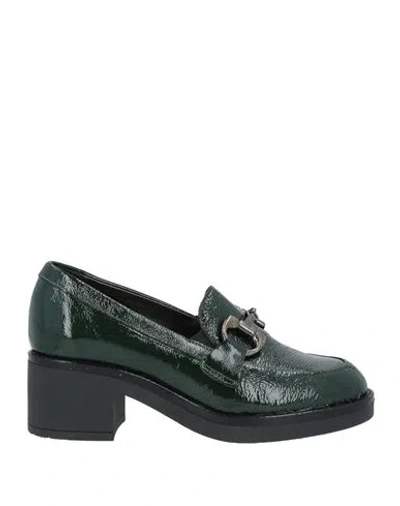 Susimoda Woman Loafers Dark Green Size 8 Leather