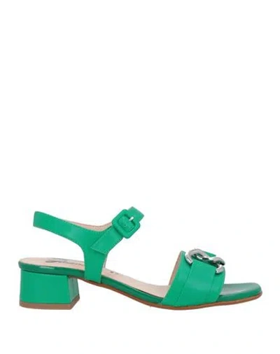 Susimoda Woman Sandals Green Size 10 Leather