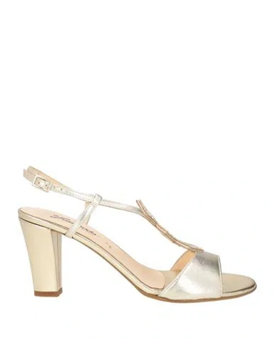 Susimoda Woman Sandals Platinum Size 8 Leather In Neutral