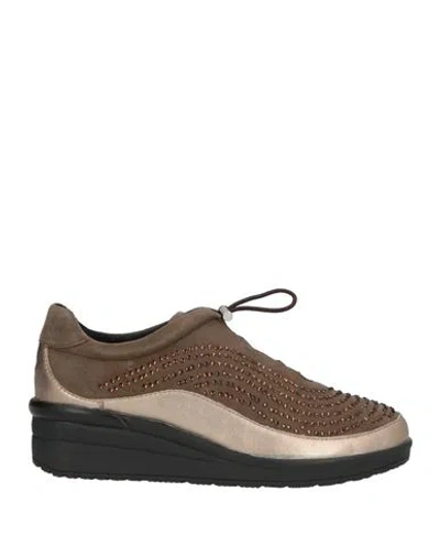 Susimoda Woman Sneakers Taupe Size 9 Leather In Gray