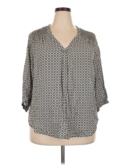 Pre-owned Susina 3/4 Sleeve Blouse In Gray