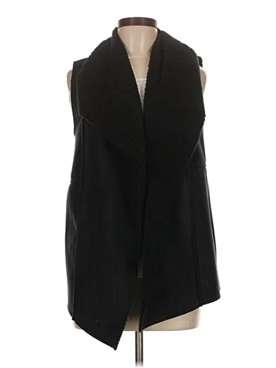 Pre-owned Susina Faux Fur Vest In Black