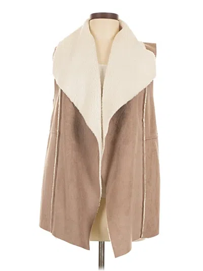 Pre-owned Susina Faux Fur Vest In Brown