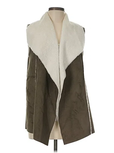 Pre-owned Susina Faux Fur Vest In Brown