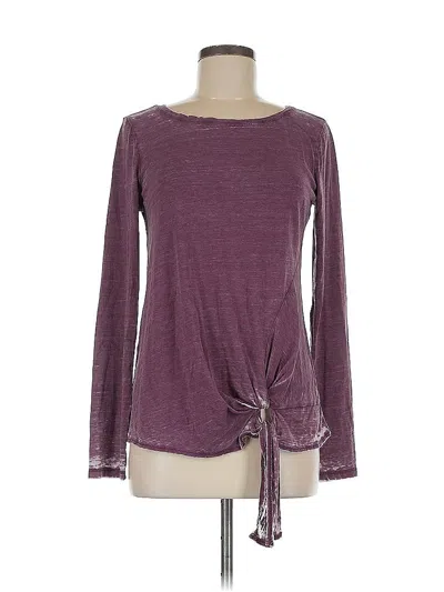 Pre-owned Susina Long Sleeve Top Purple Keyhole Neckline Tops