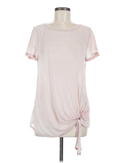 Pre-owned Susina Short Sleeve Top Pink Keyhole Neckline Tops