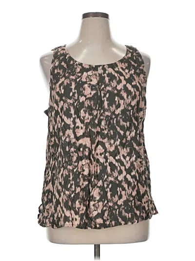 Pre-owned Susina Sleeveless Blouse In Brown