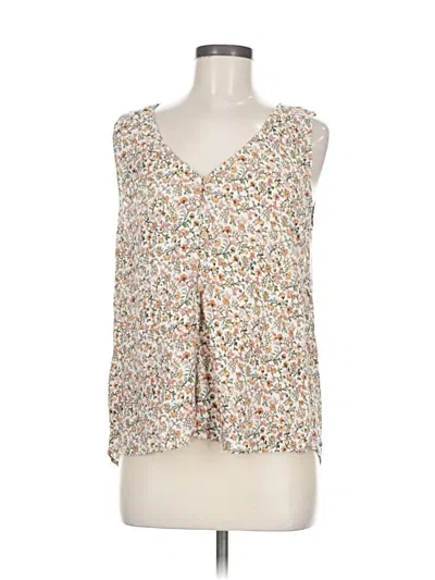 Pre-owned Susina Sleeveless Blouse In White