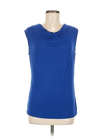 Pre-owned Susina Sleeveless Top Blue Cowl Neck Tops