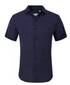 Suslo Couture Men's Slim-fit Geo-print Performance Shirt In Black Chains