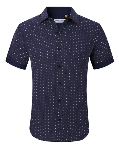 Suslo Couture Men's Slim-fit Geo-print Performance Shirt In Flower Purple