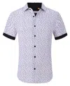 Suslo Couture Men's Slim-fit Geo-print Performance Shirt In Red