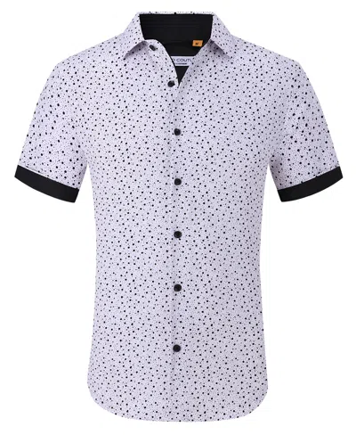 Suslo Couture Men's Slim-fit Geo-print Performance Shirt In Red