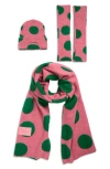 Susmie's Marieta Scarf, Beanie & Leg Warmers Set In Pink