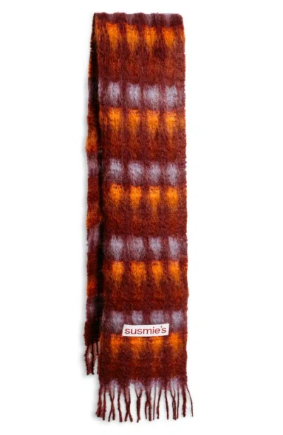 Susmie's Wool & Mohair Fringe Scarf In Multi