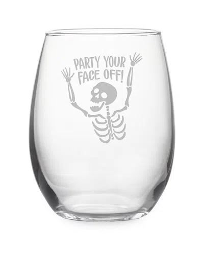 Susquehanna Dnu Aur Discontinued  Party Your Face Off Stemless Wine Glass & Gift Box