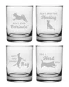 Susquehanna Glass 14oz Clever Canine Assortment Rocks Glass Set Of 4