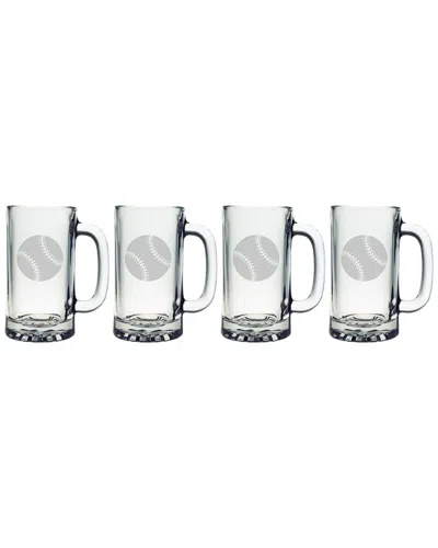 Susquehanna Glass Baseball Set Of Four 16oz Beer Glasses